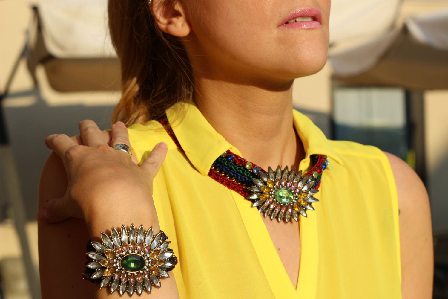 statement necklace parure cristalli fashion blog zara