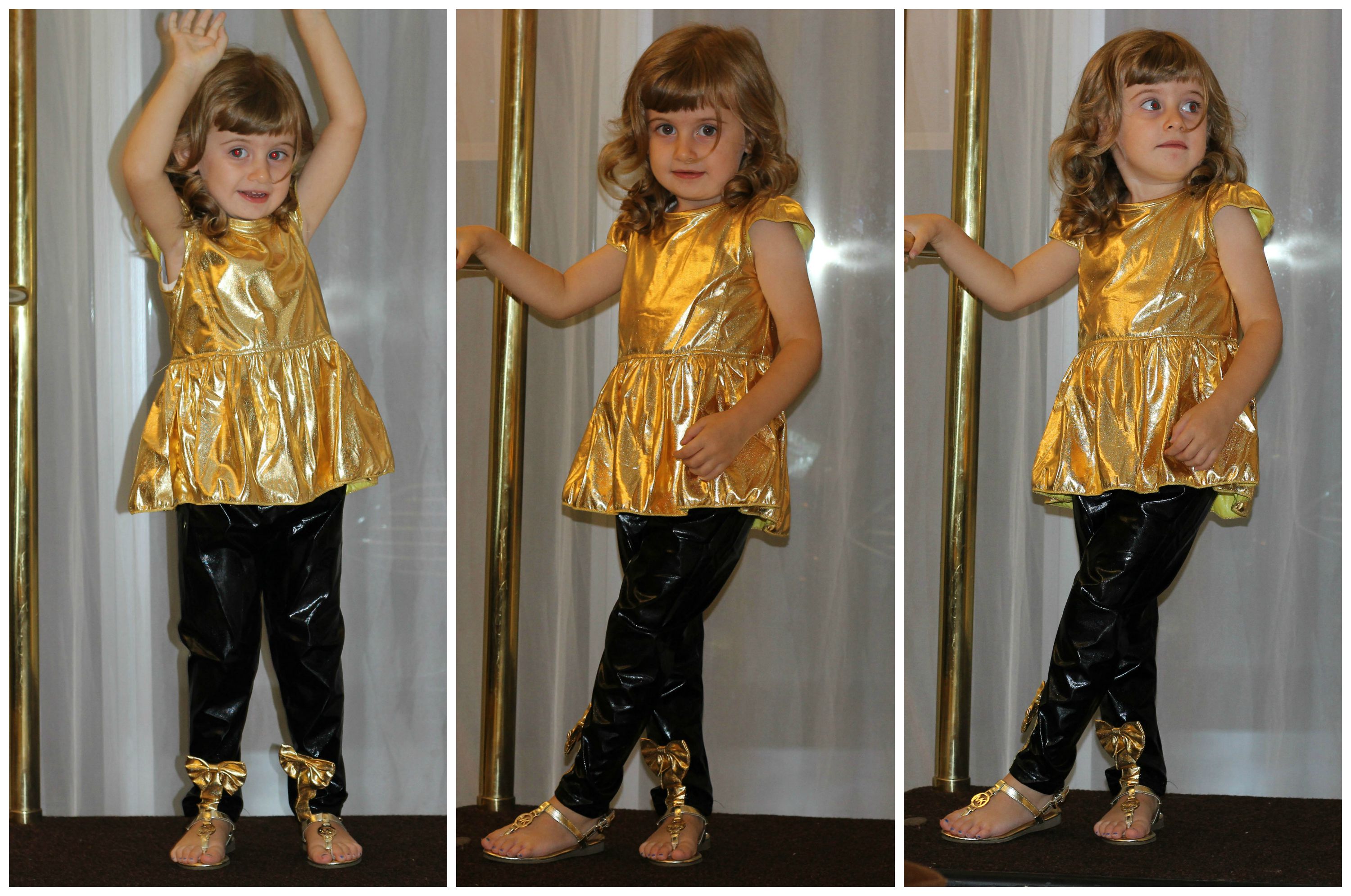 gaia masseroni gold and black outfit fashion kids abbigliamento bimba 3 anni