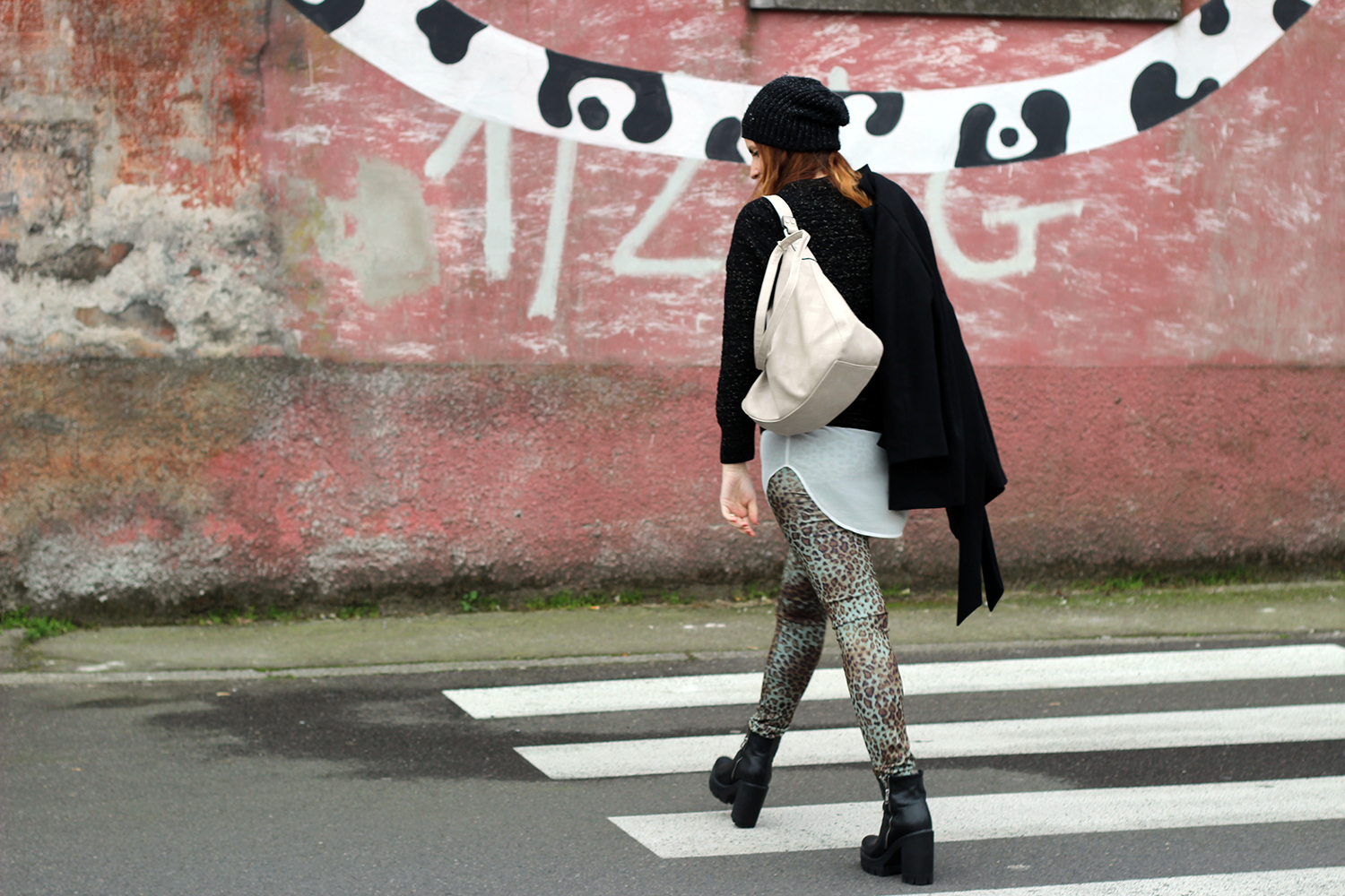 leggings animalier come abbinarli ootd outfit elisabetta bertolini italian fashion blog