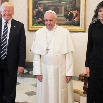 Pope Francis with Donald Trump